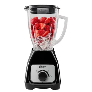 Licuadora Oster con Control de Perilla 2 Velocidades más Pulso con Vaso de Vidrio 550W Negra