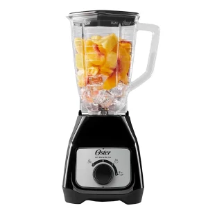 Licuadora Oster con Control de Perilla  2 Velocidades mas Pulso con Vaso de Plastico 550 W 1.3 Lt Negra