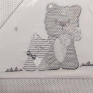 juego sabanas tres piezas de para cuna 60 x 120 gamberritos-ref10389  gris  algodon bebe