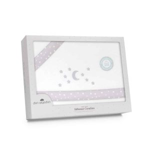 . Triptico sabanas CUNA invierno calentito Coralina  Don ALGODON Luna Estrellas  Bl Gris D30001-18