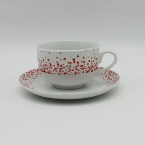 Taza y plato de porcelana