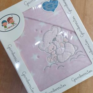 . Juego de Sabanas CUNA Invierno Triptico 3 Tres piezas Calentitas Bebe niñoa Doralina  Gamberritos 10534 ROSA