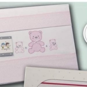 SABANAS CUNA 10239. GAMBERRITOS JUEGO ROSA CONJUNTO ROPA DE CUNA 120 X 60 ALGODON  GRAN CALIDAD